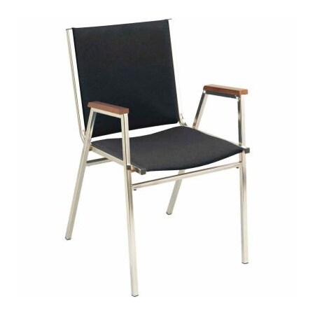 Kfi KFI Stack Chair With Arms - Fabric -1" thick Seat Black Fabric 411CH-1504 BLACK FABRIC